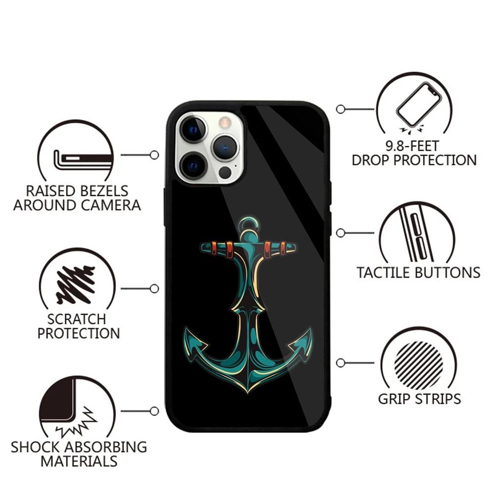Anchor Compass Nautical Sailor Phone Case For iPhone 15,14,13,12,11,Plus,Pro,Max Mini Magsafe Magnetic Wireless Charging