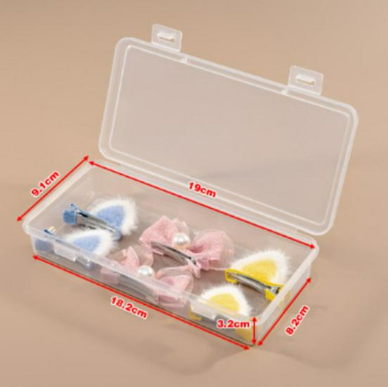 Obdélníkový průhledný PP plastový úložný box na sluchátka a psací potřeby