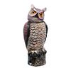 2x18inch Fake Owl Decoy with Rotating Head Bird Pigeon Crow Scarer