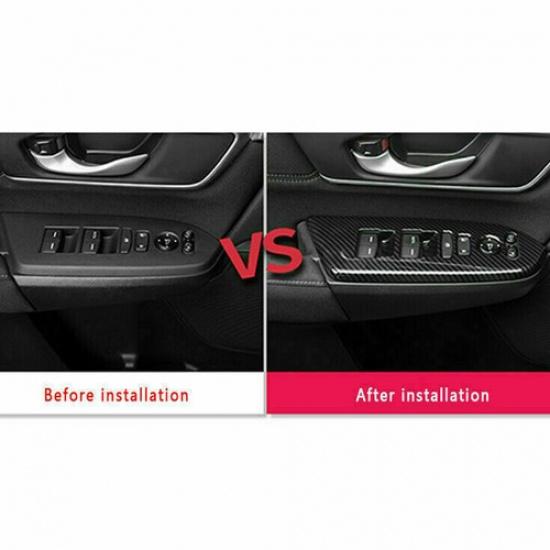 For Honda CRV CR-V 5th 2017-19 Carbon Fiber ABS Interior Door Armrest Cover Trim