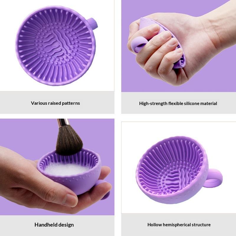 1Pcs Premium Silicone Scrubber & Non-Slip Bowl Quick Clean Makeup Brush Cleaning Bowl Effortless Deep Cleaning For All Facial