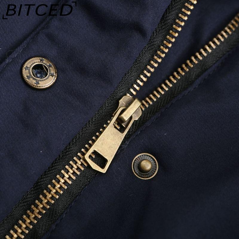 BITCED Fall/Winter Puffer Jacket for Women with Fleece Lining, Fur Collar, Hooded Warm Coat, Loose-Fit Cotton Jacket