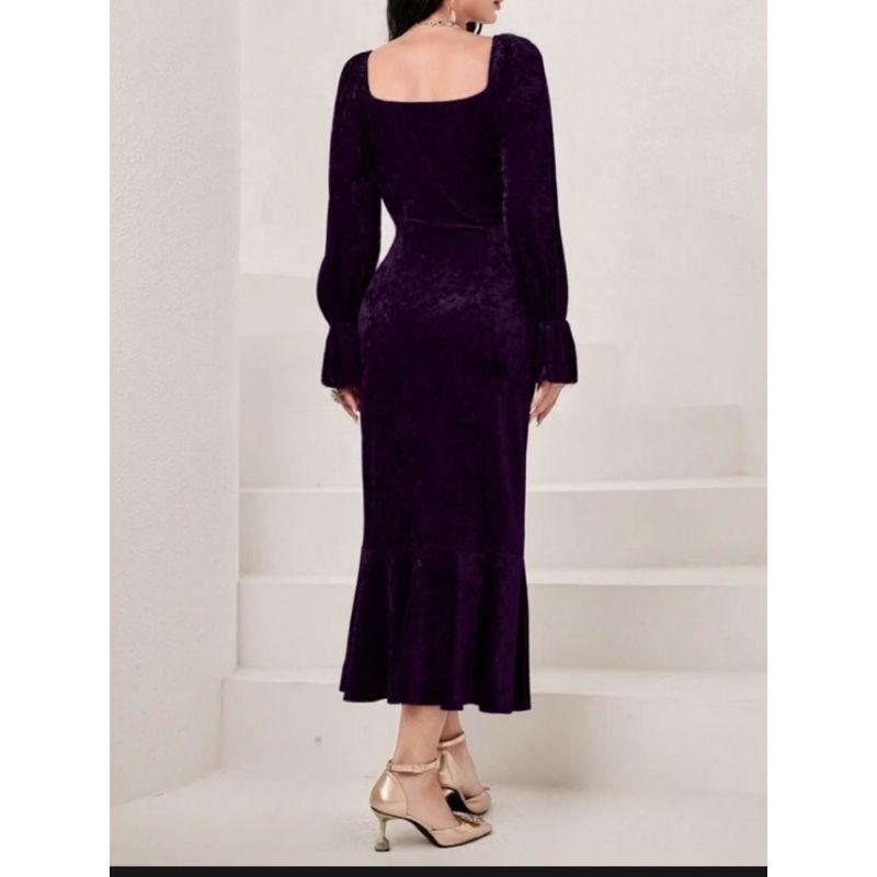 Export Single 2024 Spring New Arrival Small Dress Socialite Classy Purple Sexy Show Fishtail Figure Elegant Dress