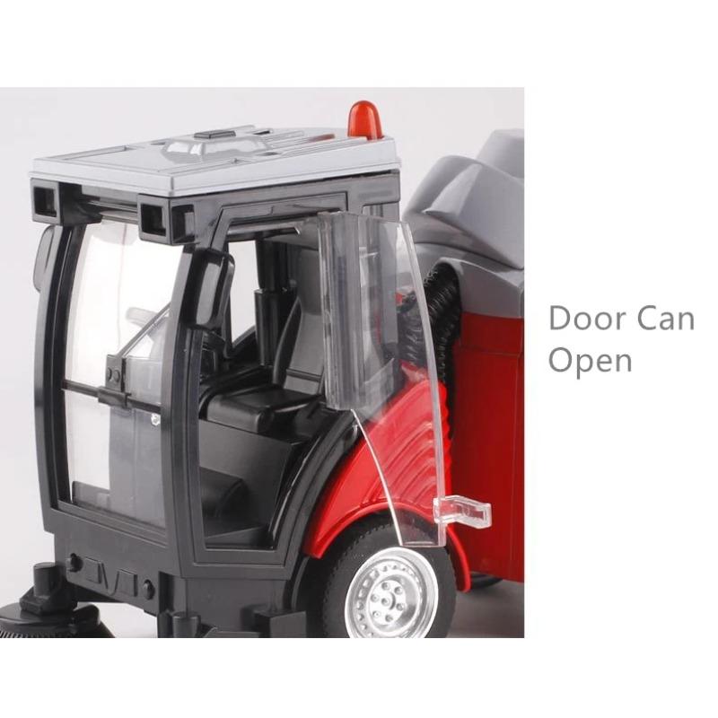 Alloy Sweeper Model Diecast Road Cleaning Refuse Bin Classification Sanitation Vehicles Car Model Sound and Light Kids Gifts