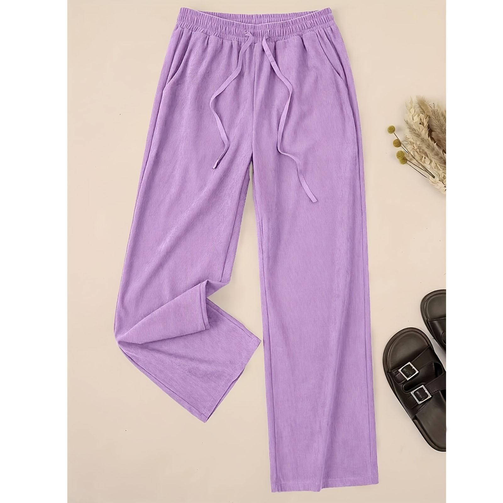 

Женские модные однотонные брюки с эластичной талией и карманами на шнурке, прямые брюки S