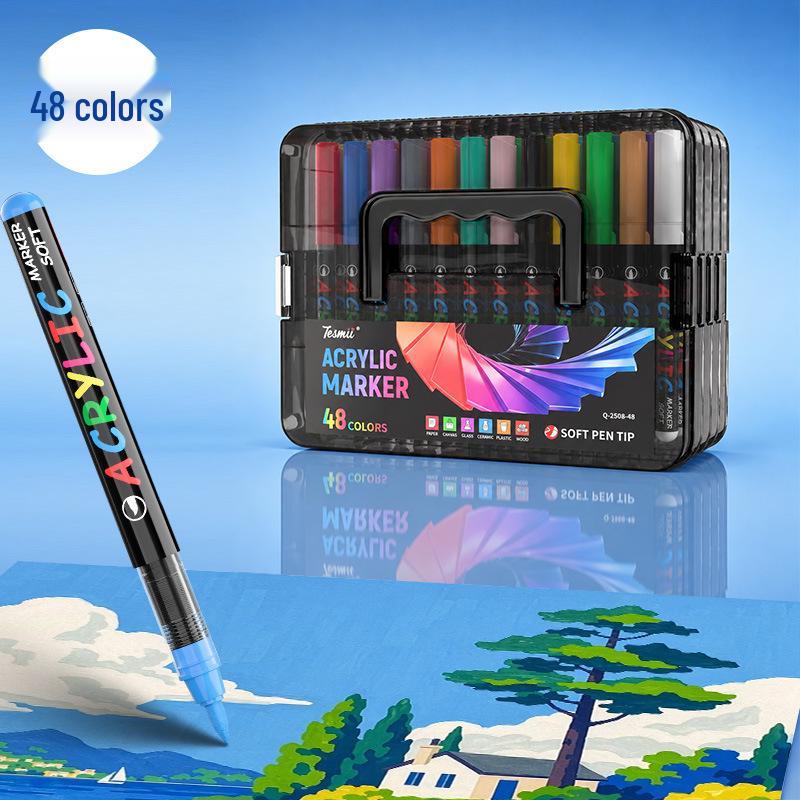 Kusai Stackable Quick-Drying Waterproof Soft Tip Acrylic Marker Pen