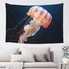 3D Jellyfish Print Tapestry Wide Wall Hanging Lightweight Art Tapestry Floral Wall Blanket Vintage Aesthetic Tapestry Soft Mural