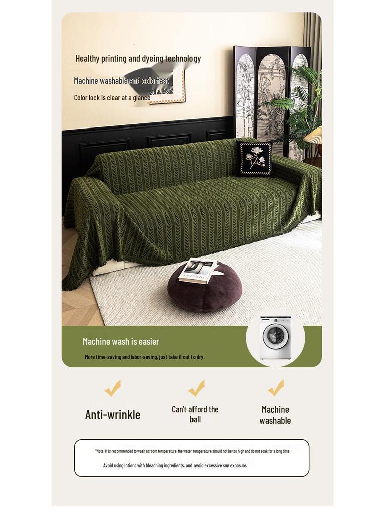 Chenille Cat-Scratch Resistant Sofa Throw - All-Season, High-End Feel, Fully Wrapped, Dirt-Resistant Blanket Cover