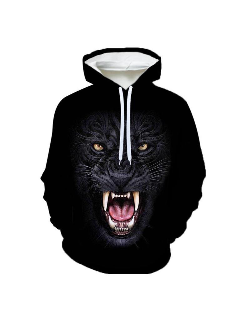 3D Sci-Fi Stil Tiger Löwe Hoodie: Trendige Europäische/Amerikanische Marke