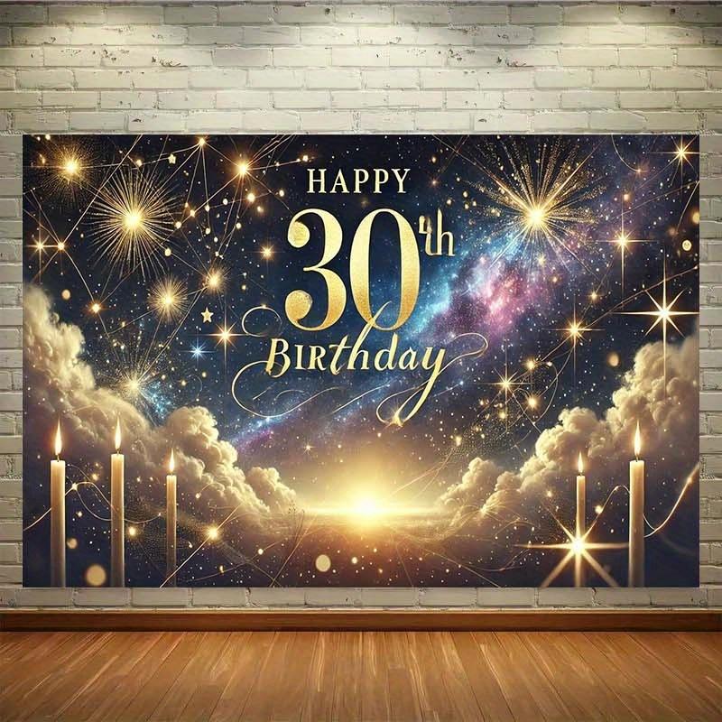 2D Flat Banner 1PC Happy 30th Birthday! Background Decoration Room Photography Studio Props Home Decoration Party