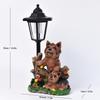 Garten Solar Leuchtlicht Welpen Ornamente Gartendekoration Skulptur Harz Handwerk Geschenk