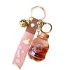 Charming Acrylic Keychain With Liquid Drift Bottle Design For Bags And Cars