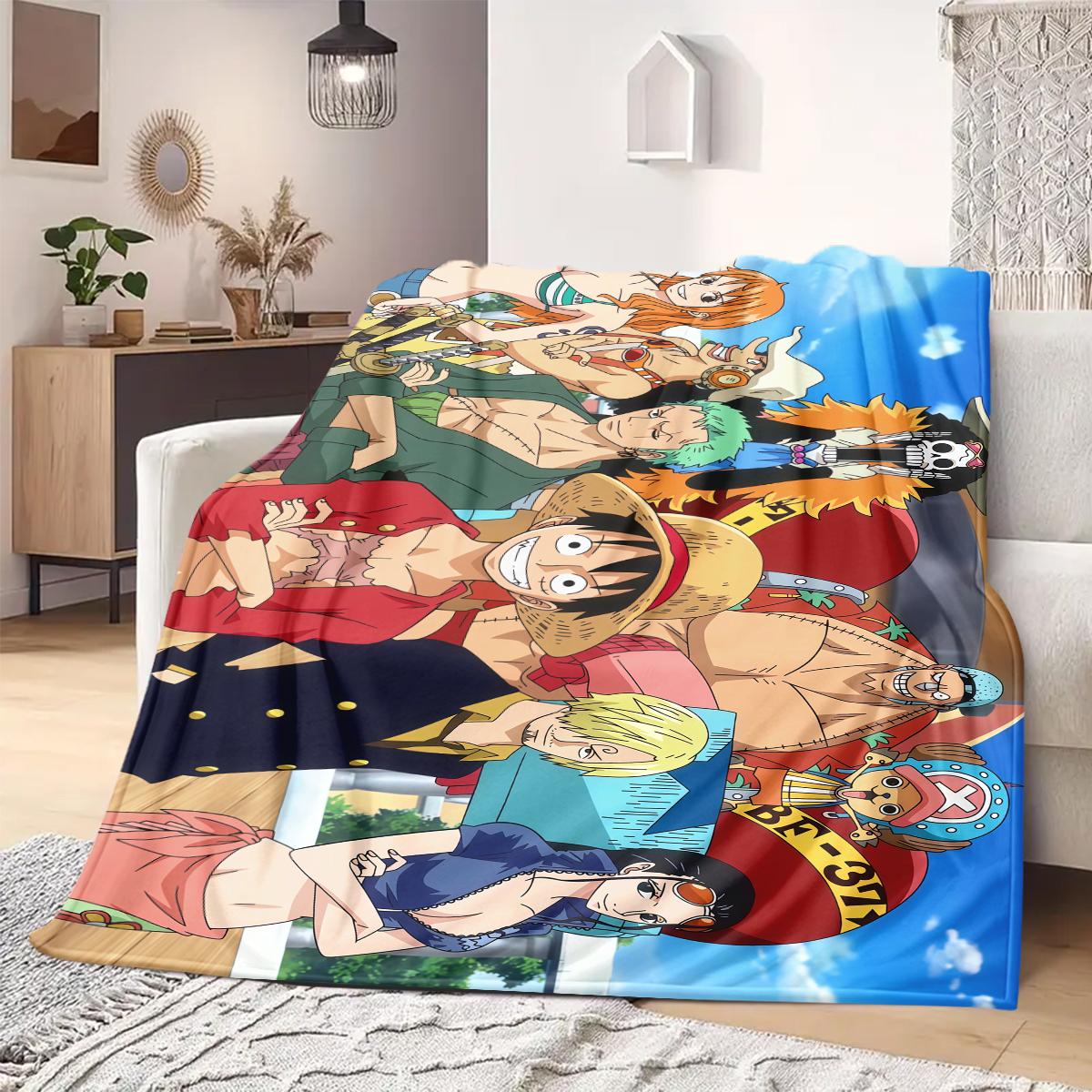 

ONE PIECE Anime Print Blanket Warm Comfortable Flannel Blanket Suitable for Bedrooms,Sofas, Beds,Chairs,Travel -QIAO89 75x90cm
