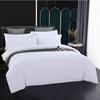Washed Cotton 4-Piece White Bedding Set for Hotels and Guesthouses, Fitted Sheet Style