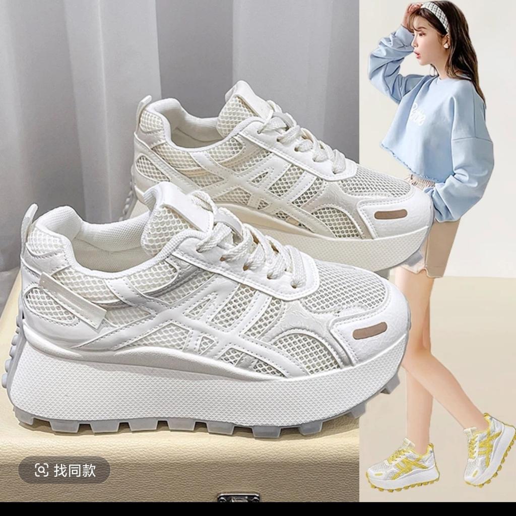 Premium thick-soled muffin little white shoes women's heightening board shoes 2025 super hot new summer popular casual sports shoes