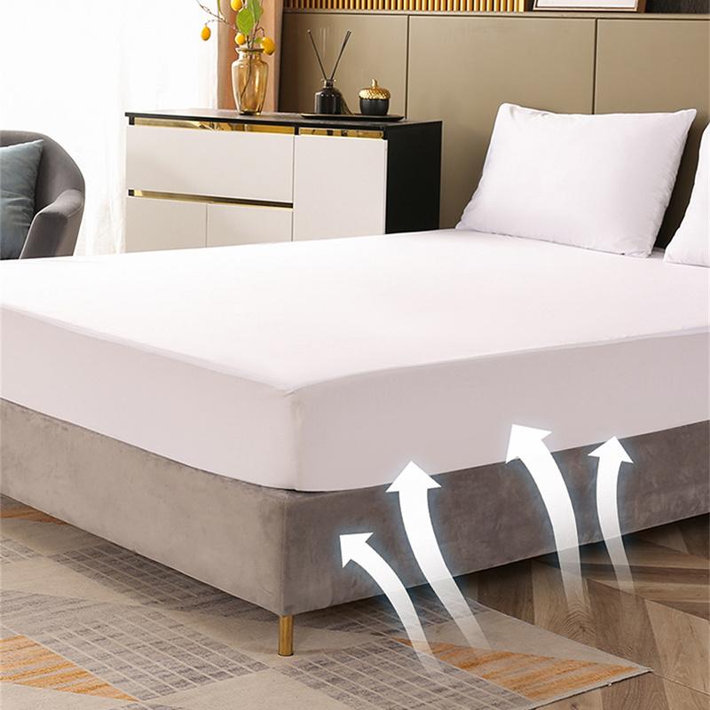 2PCS Waterproof Fitted Bed Sheet With 360 Elastic Band Mattress protector Cover Bedspreads for Single Double King Queen Size Bedsheet