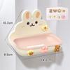 With 3D Paster Punch Free Soap Rack Cartoon Rabbit Soap Storage Tray  Counter Top