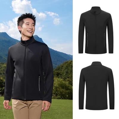 Unisex Full-Zip Stand-Collar Fleece Jacket
