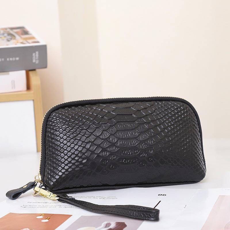 Oberste Schicht Rindsleder Rindsleder Geldbörse Nischenluxus Damenhandtasche Vielseitige Hand-Clutch Schlicht und modisch Handytasche