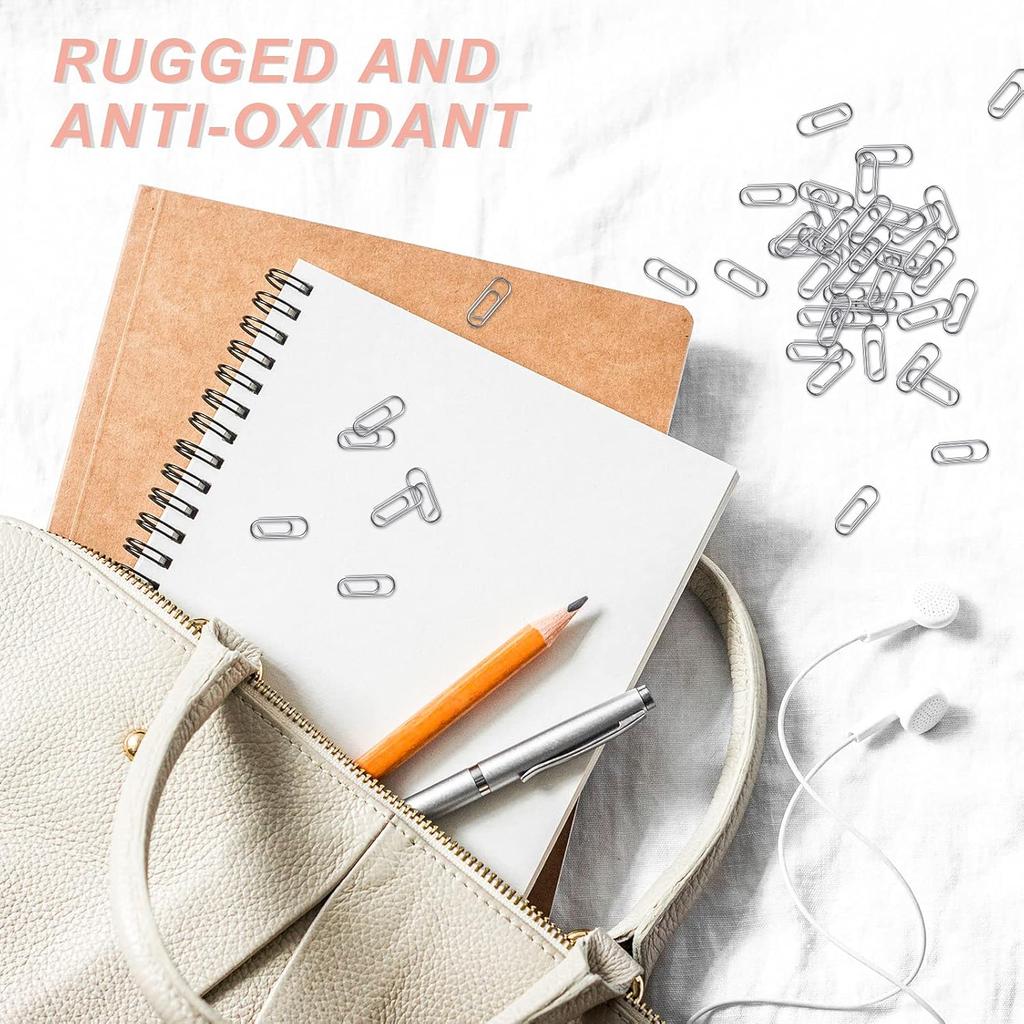 100 Pieces Metal Mini Paper Clips 0.59inches (15mm) Finish Steel Tiny Journaling Decorative Small Paper Clips Clamps Office Paperclip for Document