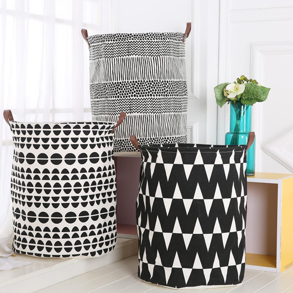 Large Capacity Canvas Standing Storage Bag Simple Laundry Toy Organizer with Handle