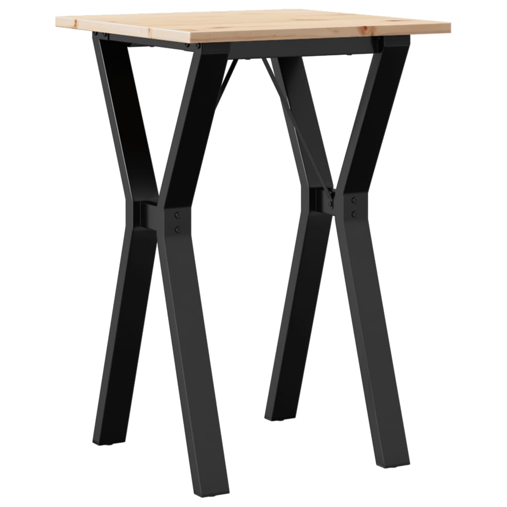 Dining Table Y Frame 50x50x75 cm Solid Pine Wood and Steel