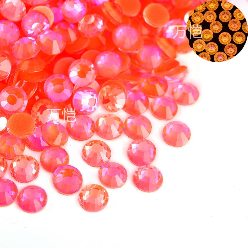 Nail Art Luminous Flat Bottom Diamond Glass Crystal Fluorescent Diamond Diy Rhinestone Nail Jewelry Accessories