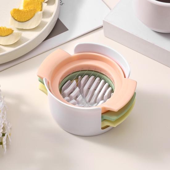 Egg Slicer for Hard Boiled Eggs Stainless Steel Egg Cutter Strawberry Slicer Kitchen Gadget for Salads Dishes Snacks