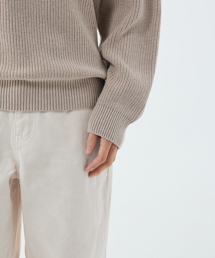 MUSINSA STANDARD Cotton Ribbed Crew Neck Knit [Oatmeal]