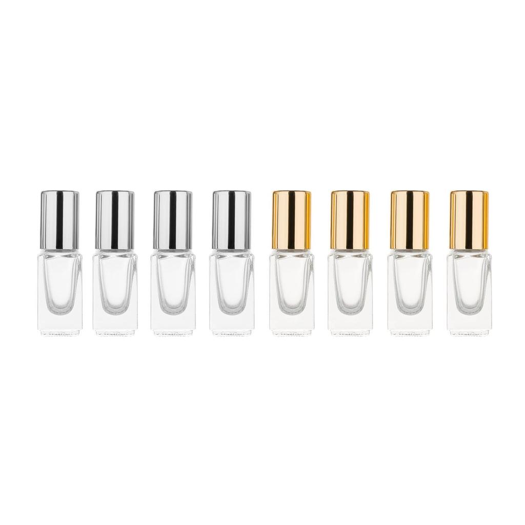 3/6/9ml Empty Glass Perfume Bottle Stainless Steel Roller Ball DIY Portable Travel Essential Bottle