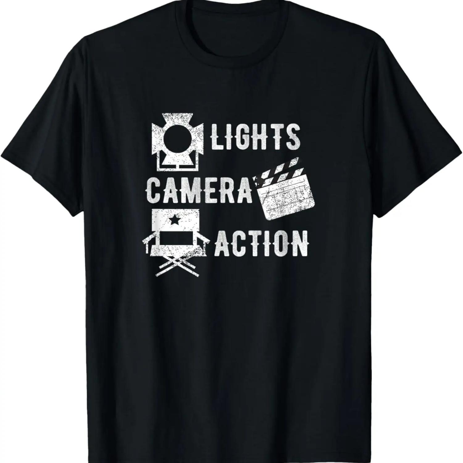 

Director Film Crew Lights Camera Action Video Producer Quote T-Shirt XXXXXL чорний
