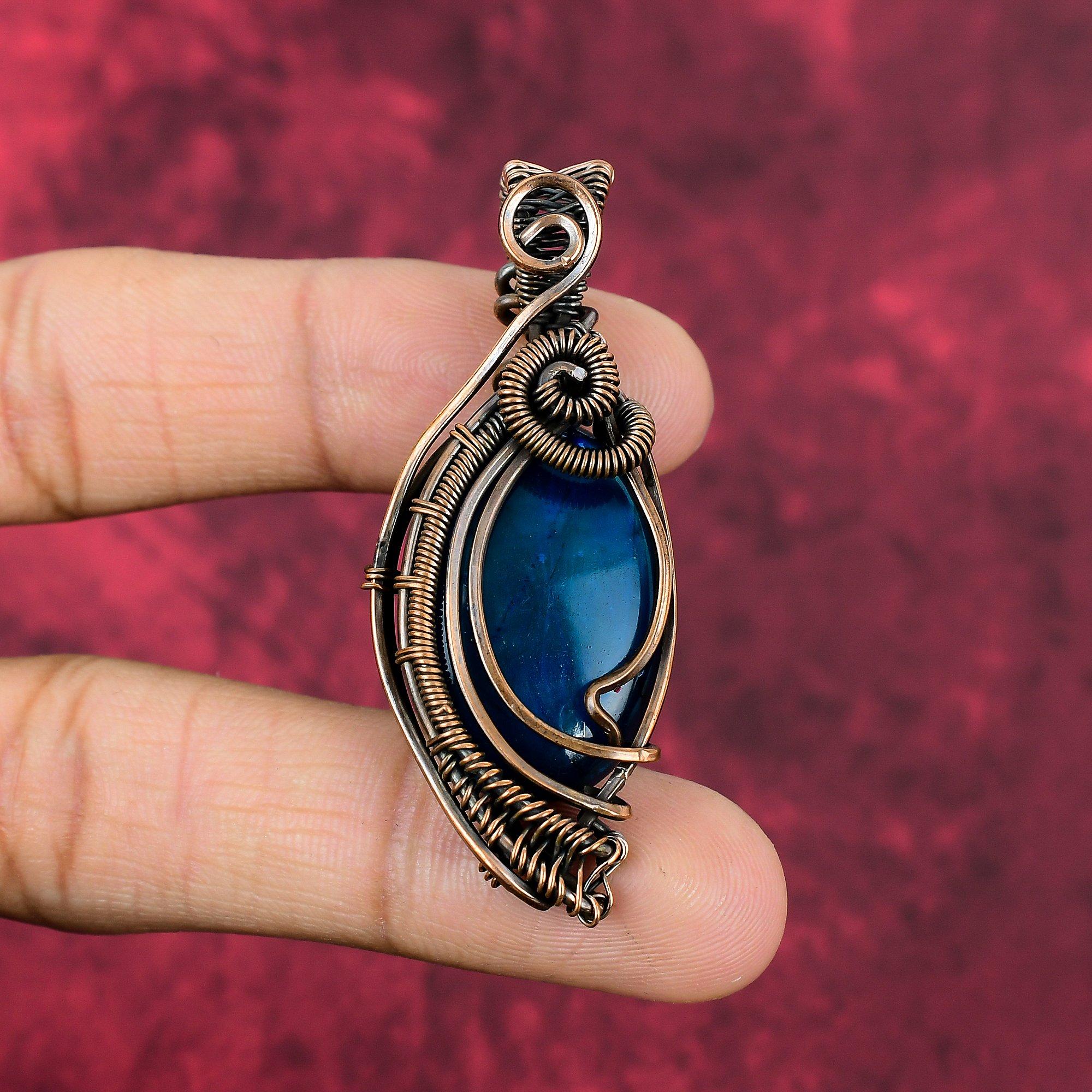 

Neon Flash Labradorite Pendant Copper Wire Wrapped Pendant Handmade Gemstone Pendant Copper Jewelry Engagement Gifts Healing Stone Pendant