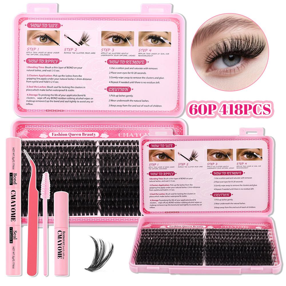 D-Song Single Cluster False Eyelash Extension Set 30P100Pdiy Segmented Grafting Natural Dense Hair