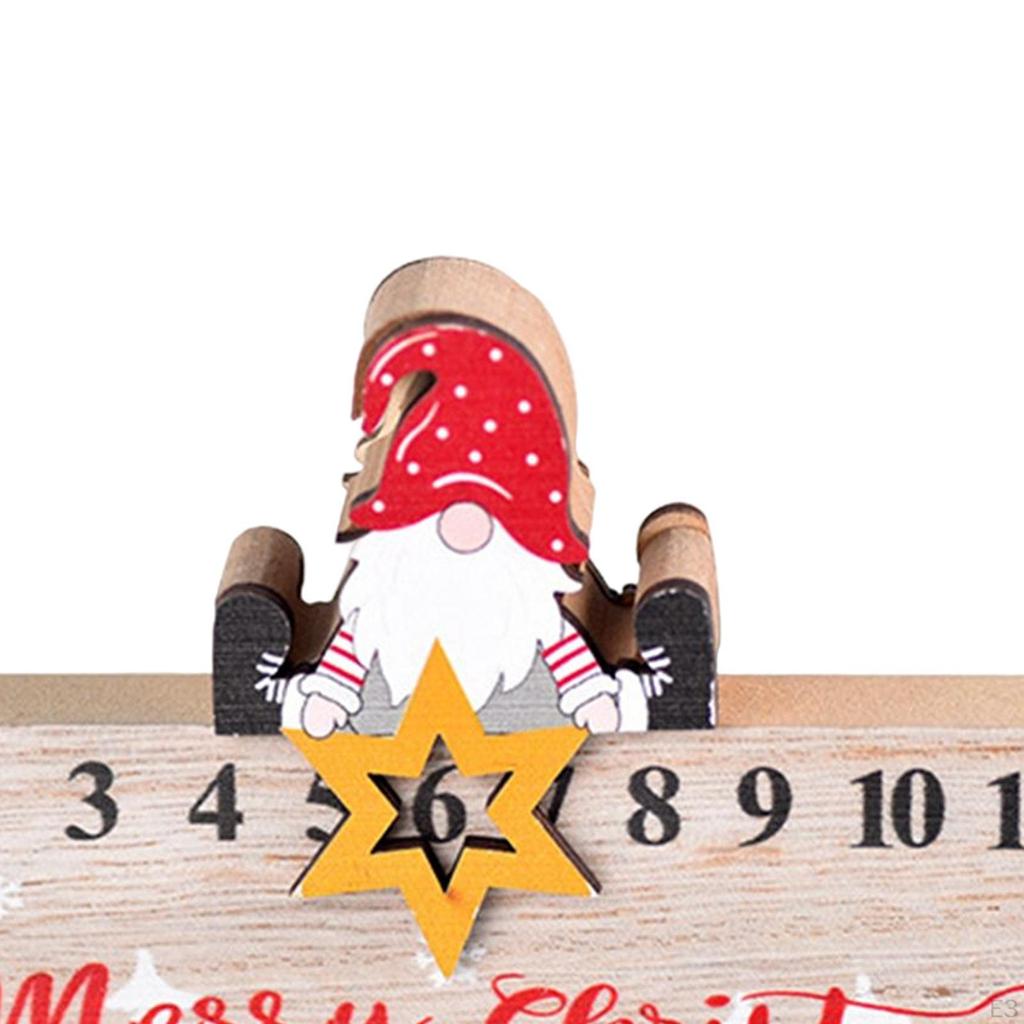 Christmas Decoration Wooden Desk Calendar Ornaments Decorative Xmas