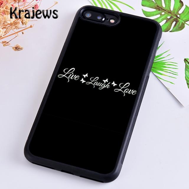 Krajews Live Laugh Love Quotes Phone Case Cover For iPhone 17 Air 16 15 14 plus 11 12 13 pro max coque Fundas