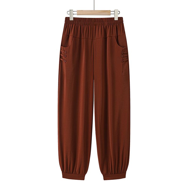 High-Waist Summer 3/4 Length Pants for Women