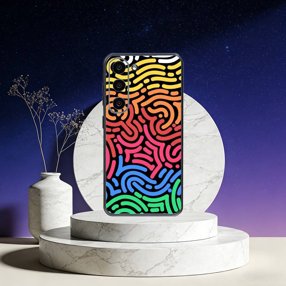 

Abstract art line doodles Phone Case For Samsung Galaxy A73,A72,A71,A70,A53,A52,A51,Others Soft Black Cover Samsung a41