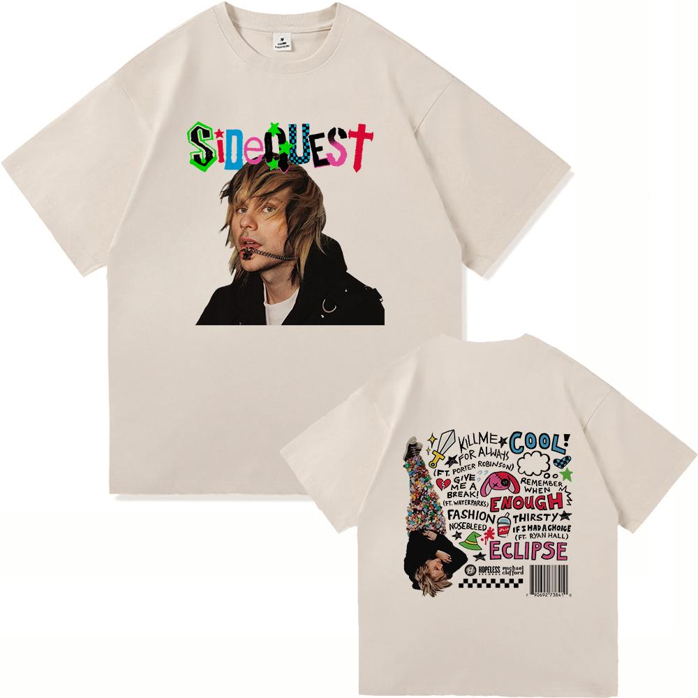 2026 FrühlingSommer Michael Clifford SIDEQUEST UnisexDamenbekleidung Retro Harajuku Hochwertige Baumwoll-T-Shirts