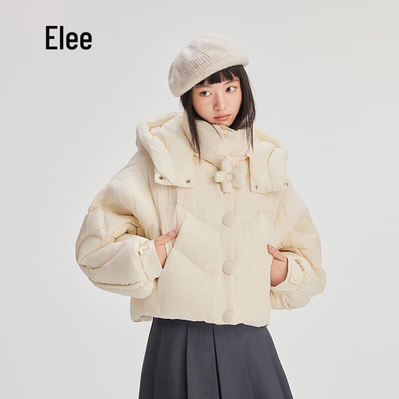 Aileiyi Women's Sweet Short Down Jacket with Detachable Hood