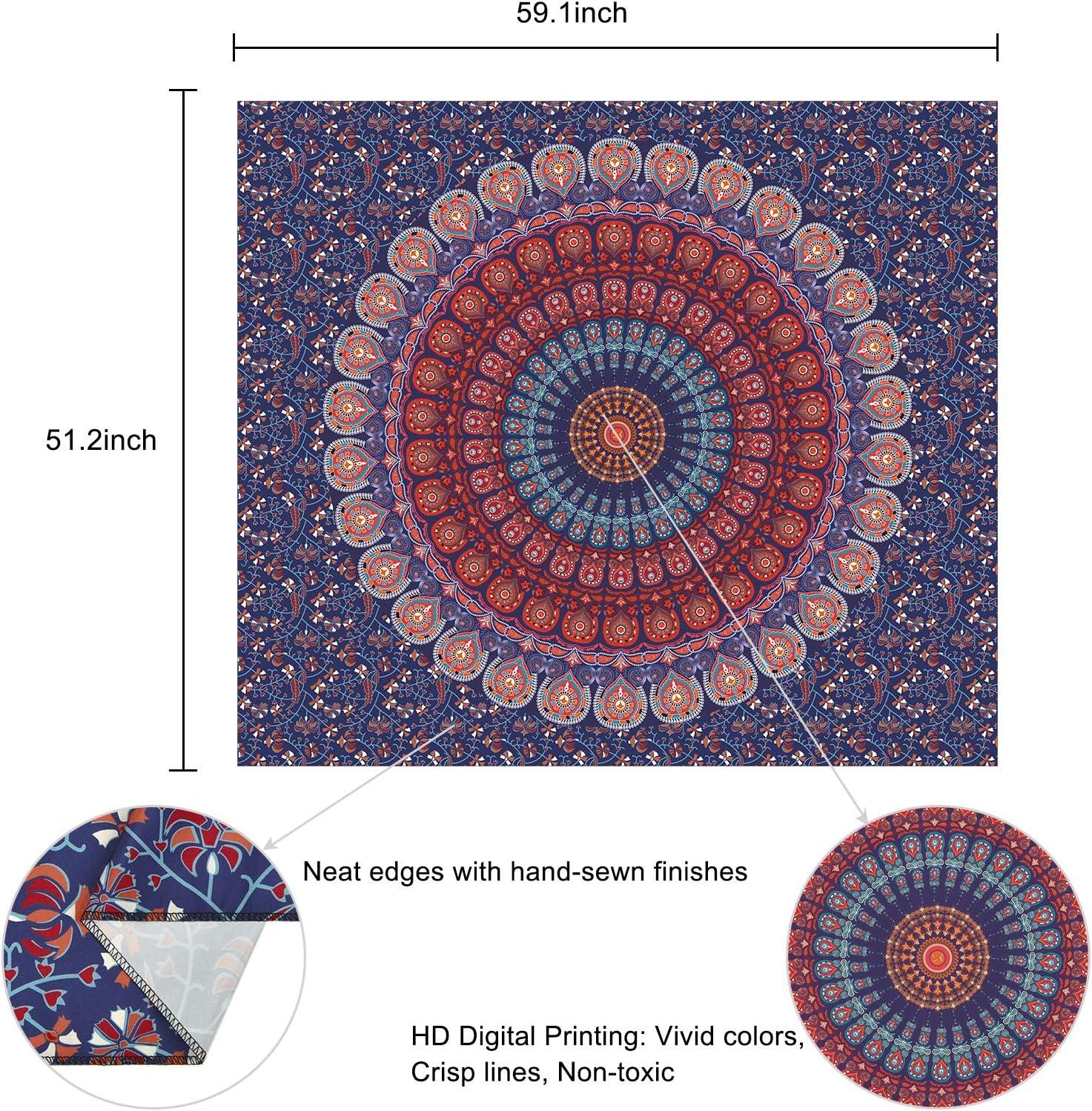 VIKAMA Американский гобелен Мандала Хиппи Настенный Психоделический Павлин Гостиная Чайная Настенный Декор Гобелен 74x94cm(29x37in)