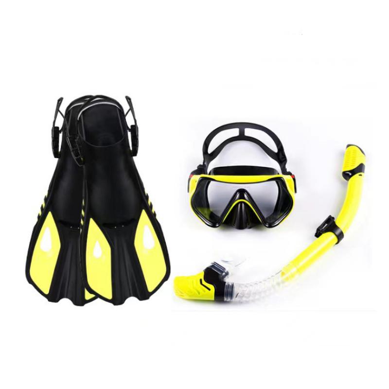 Outdoor Sports Diving Masks Snorkel Adjustment Flipper Frog Shoes Three-piece Set Snorkeling Set Diving Goggles