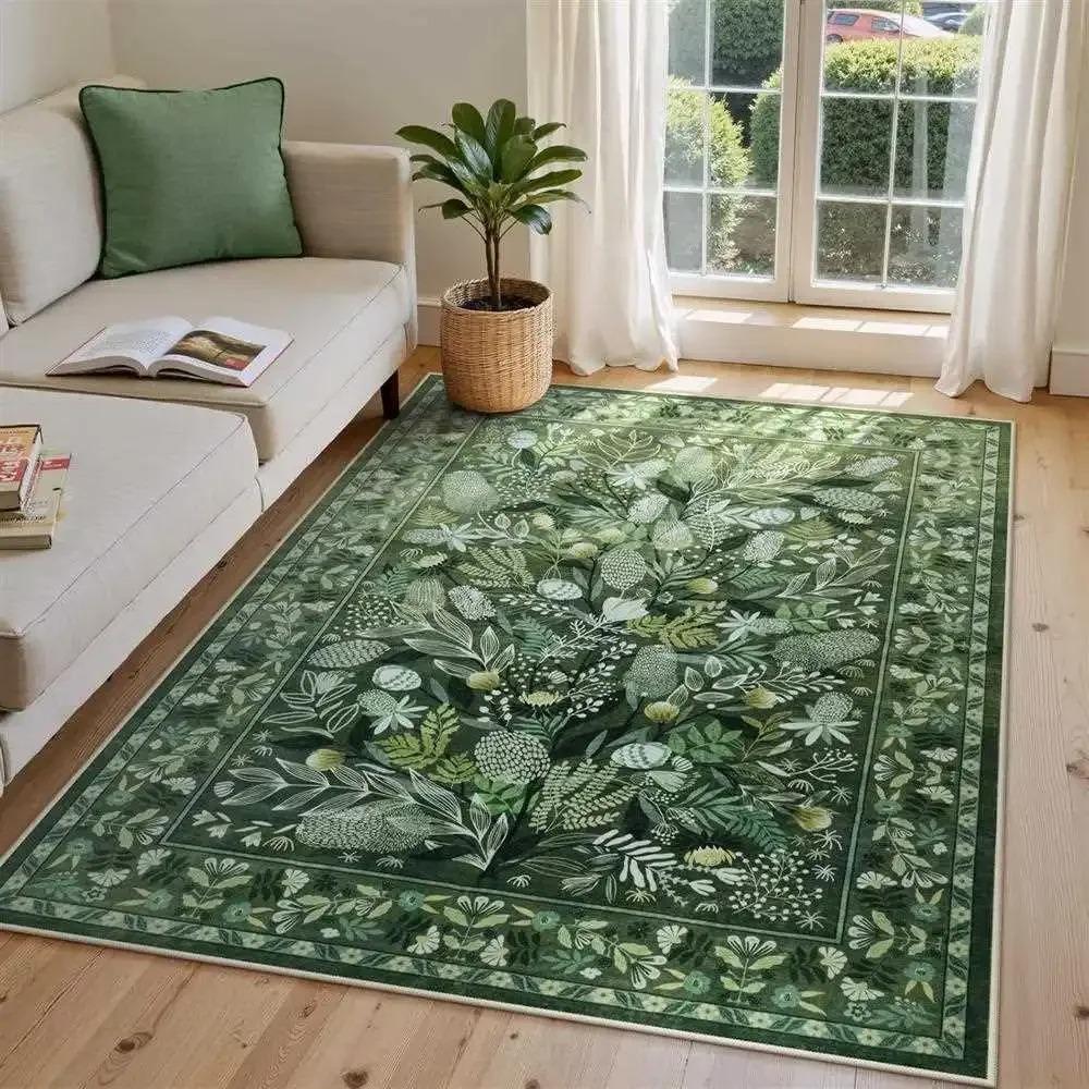 Flannel Carpet Scandinavian Living Room Mat Bedroom Bedside Rug Flower Rug Large Rug Non-slip Washable Mat Home Decor