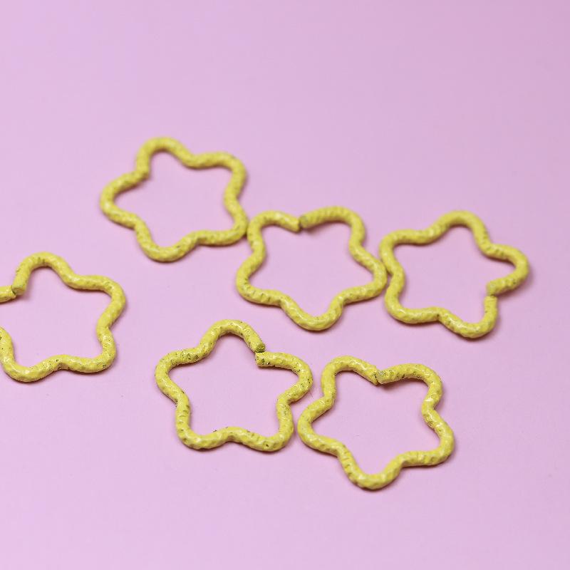 DIY Colorful Five-Pointed Star Embossed Open Jump Ring for Earring Making