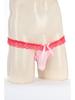 Mens Floral Lace Elastic Waistband Thong Sissy Underwear Contrast Color Bowknot Bulge Pouch G-string Cutout T-back