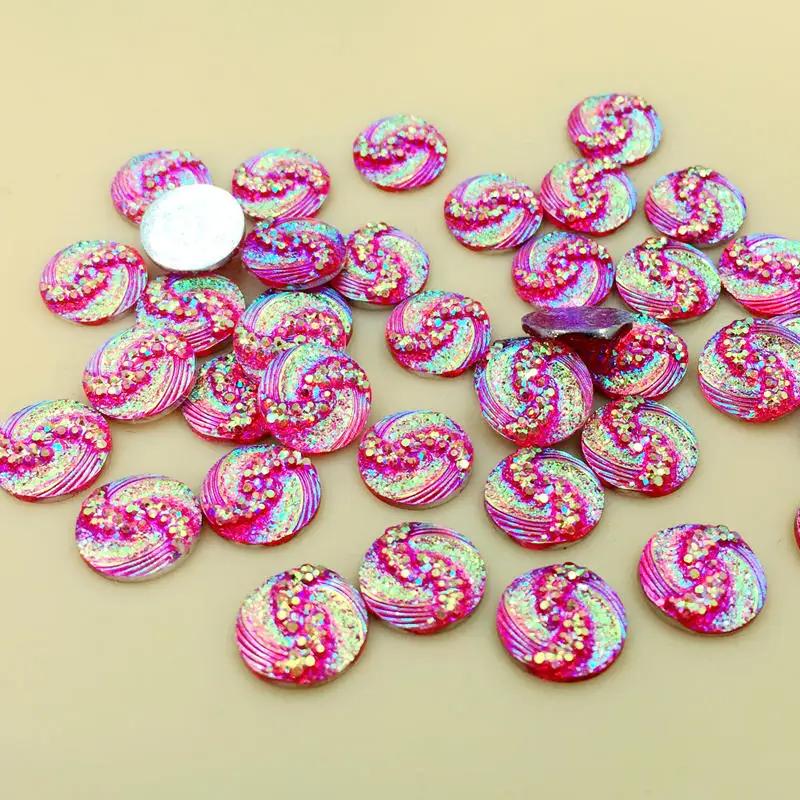 100pcs 10mm Round Resin Rhinestone Crystal Stone Beads Flatback For DIY Wedding Decoration -A59