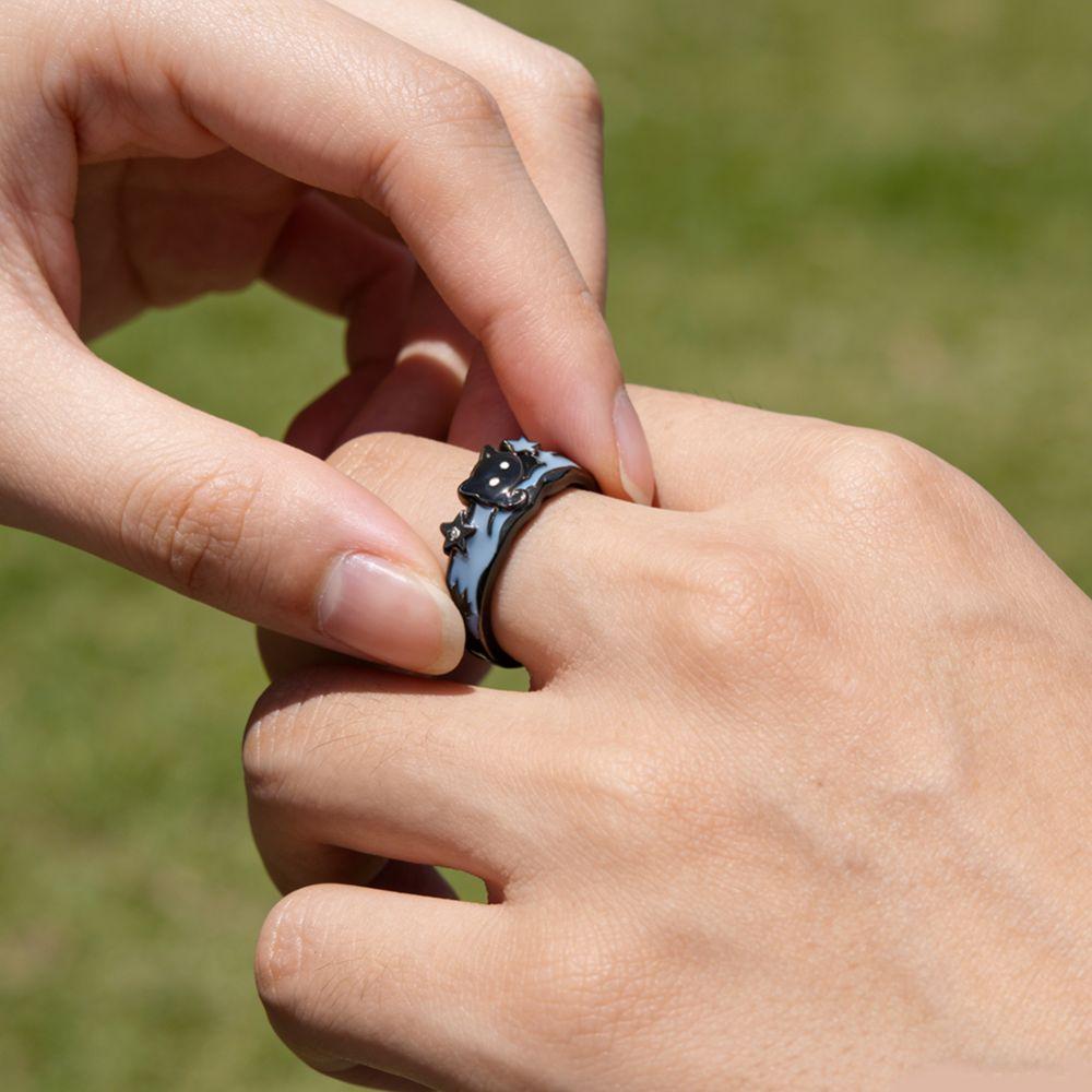Zink Zinklegierung Paar Sternringe Welpen Valentinstagsgeschenke Trendiger Öffnungsfingerring Geschenke