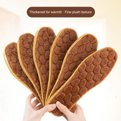 Yousheng 2 Pairs Warm Winter Insoles Thickened Plush Anti-Slip Shoe Inserts Breathable Temperature-Locking Foot Warmers