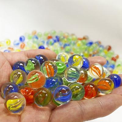 10/50Pcs 25/14Mm Colorful Glass Marbles - Marble Run Game Solitaire Toy Vase Filler Fish Tank Decor Home Fun Gift For Kids