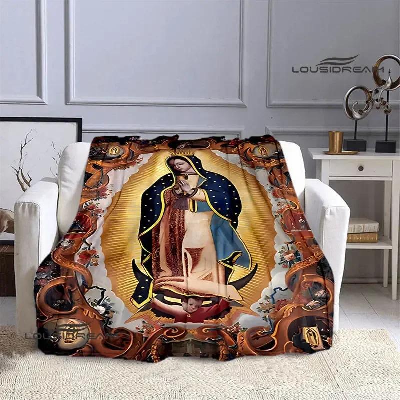 Virgin Mary Faith Print Blanket Flannel Soft Comfort Blanket Home Travel Blanket Kids Warm Blanket picnic blanket birthday gift