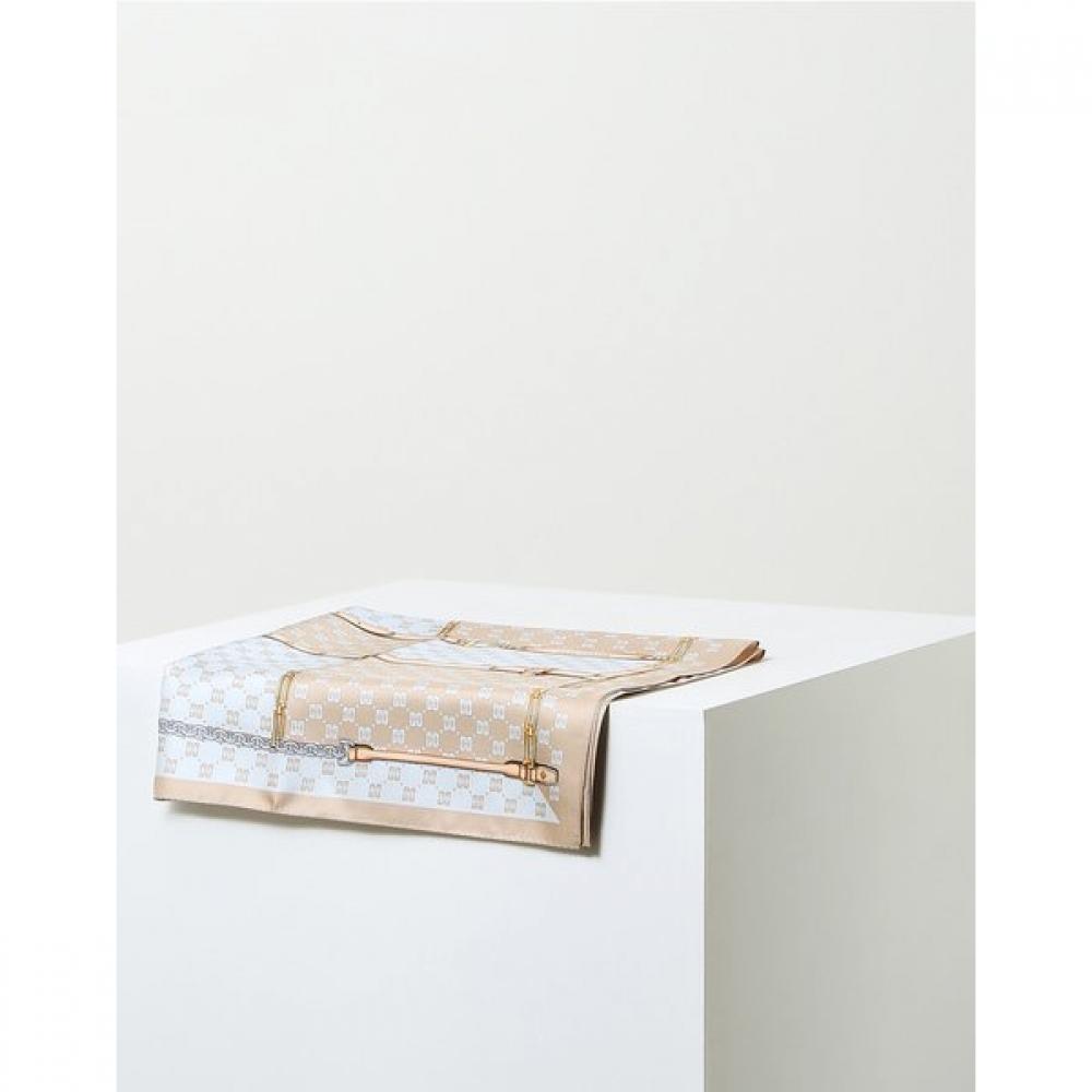 Daks Beige Dd Pattern Square Silk Scarf Dcsc3e241